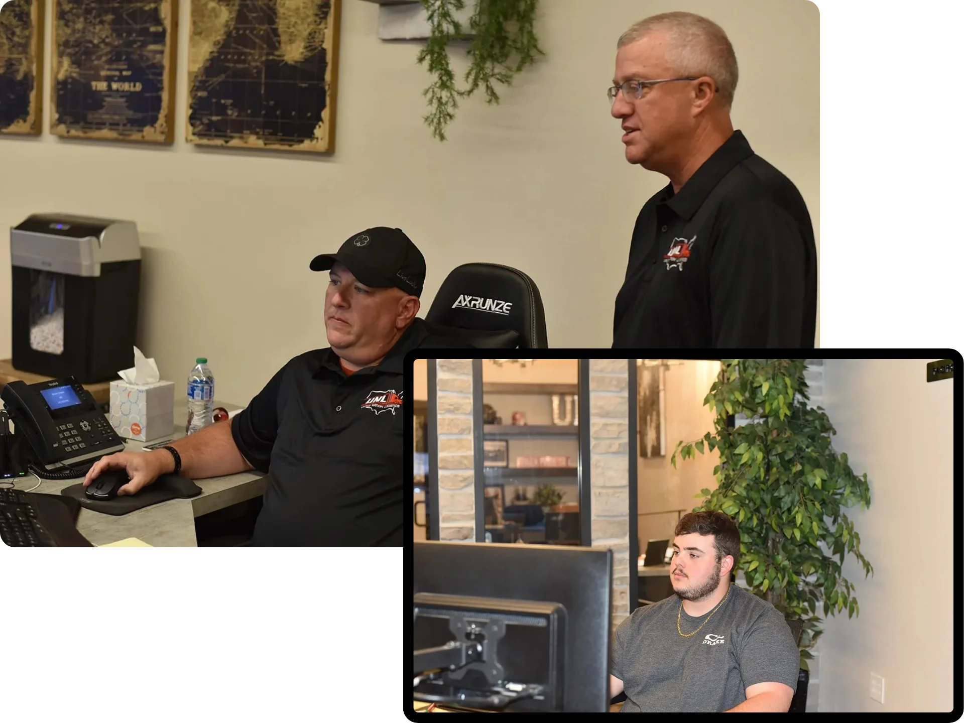 Logistics team collaborating to manage freight operations and coordination