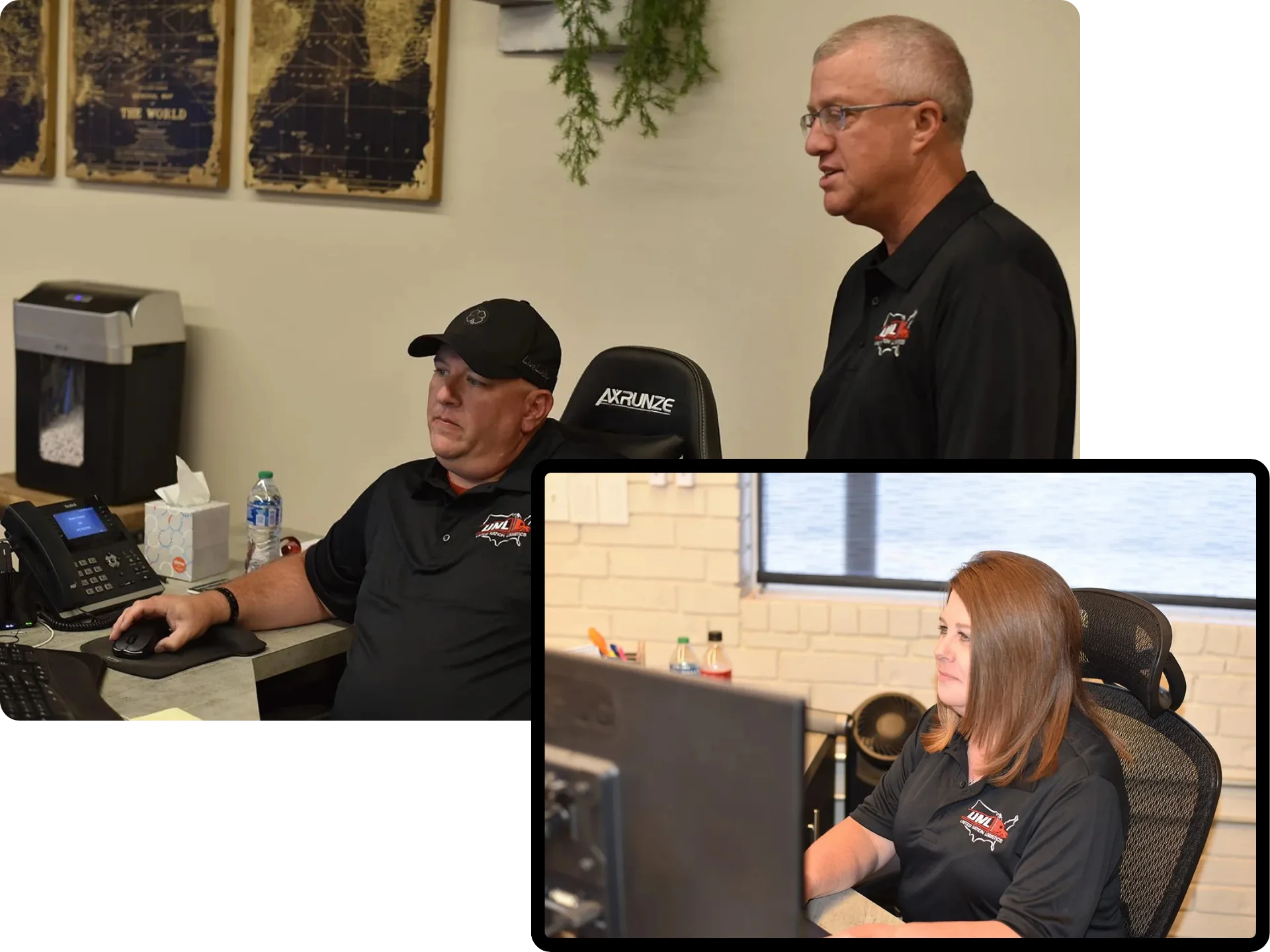 Logistics team collaborating to manage freight operations and coordination